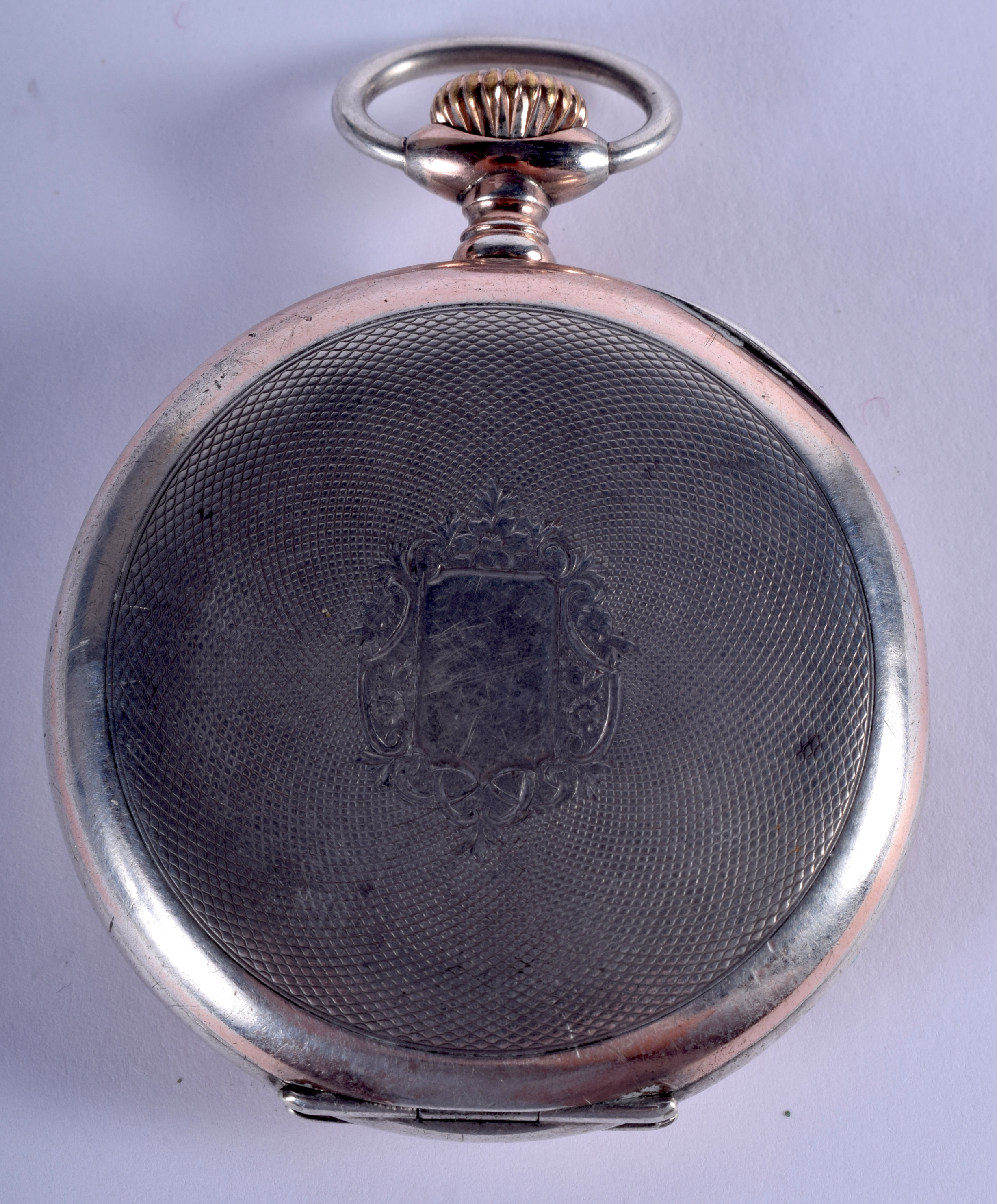 A SILVER VIKING POCKET WATCH. 4.25 cm wide. - Image 2 of 4