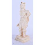 A FINE 19TH CENTURY EUROPEAN DIEPPE CARVED IVORY CAVALIER. 19 cm high.