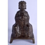 A CHINESE BRONZE BUDDHA. 24 cm high.