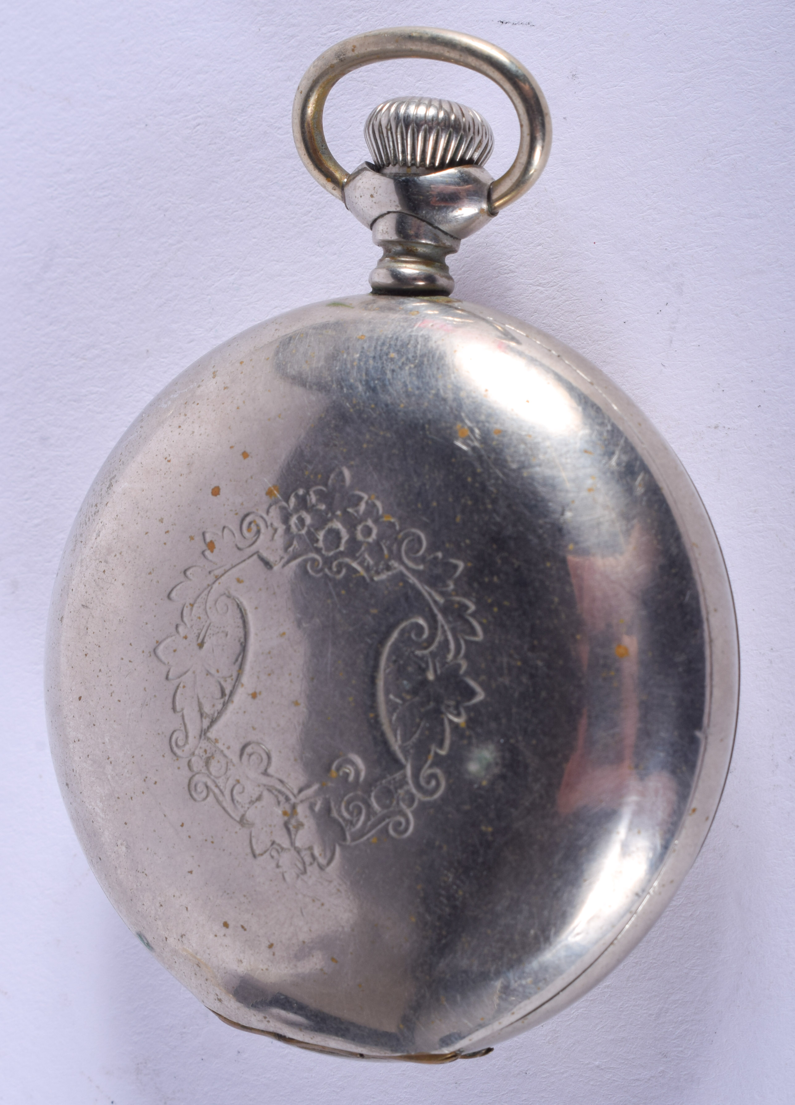 A VINTAGE NEW ERA USA FULL HUNTER POCKET WATCH. 5.25 cm wide.