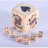 A BONE DICE BOX AND COVER. 4 cm x 4 cm.