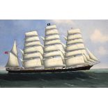 BRITISH SCHOOL (19th century) FRAMED OIL ON BOARD, “Lord Wolesely”, a ship in a seascape. 49 cm x 74