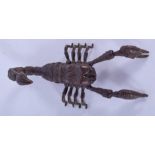 A JAPANESE BRONZE ARTICULATED OKIMONO IN THE FORM OF A LOBSTER. 9 cm wide.