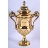 A MAGNIFICANT GEORGE III SILVER GILT CUP AND COVER of superior quality, decorated with acanthus and