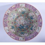 A VERY RARE 19TH CENTURY CHINESE PERANNAKAN STRAITS PORCELAIN WASH BASIN Qing. 40 cm wide.