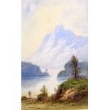 WILSON (19th/20th century) FRAMED WATERCOLOUR, singed, mountainous landscape. 27 cm x 17 cm.