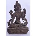 A CHINESE SINO TIBETAN BRONZE BUDDHA, formed as seated Tara. 22 cm high.