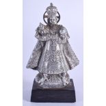 AN ANTIQUE GERMAN SILVER PLATED QUEEN. Figure 9 cm x 4 cm.