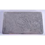 A VINTAGE MIDDLE EASTERN SILVER CIGARETTE CASE. 4.5 oz. 12 cm x 7 cm.