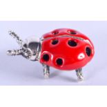 A SILVER LADYBIRD. 2 cm wide.