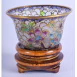 A 1930S JAPANESE TAISHO PERIOD PLIQUE A JOUR ENAMEL TEABOWL. 4 cm wide.