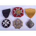 FOUR VINTAGE MEDALLIONS possibly military. (4)