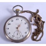 A SILVER ZENITH POCKET WATCH. 4.75 cm wide.