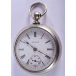 AN ANTIQUE WALTHAM POCKET WATCH. 5.25 cm wide.