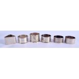 SIX SILVER NAPKIN RINGS. 6 oz. (6)