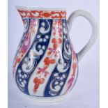 18TH C. WORCESTER SPARROW BEAK JUG PAINTED WITH THE QUEEN CHARLOTTE PATTERN. 11cm high and 10.5cm w