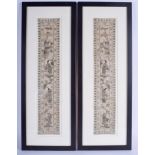 A PAIR OF EARLY 20TH CENTURY CHIINESE SILK SLEEVES. Silk 48 cm x 8 cm.