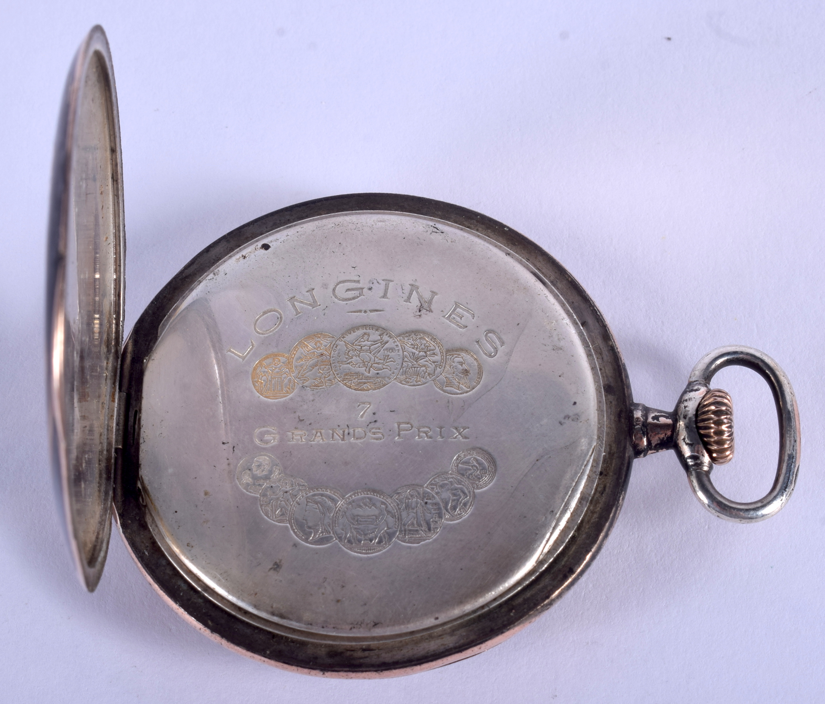 A SILVER NIELLO POCKET WATCH. 4.5 cm wide. - Image 3 of 4