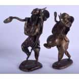 TWO BENIN METAL FIGURES OF TRADESMEN. Lkargest 26.5 cm high. (2)