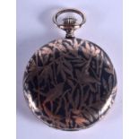 A SILVER NIELLO POCKET WATCH. 4.5 cm wide.