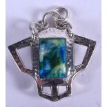 AN ART NOUVEAU SILVER AND ENAMEL PENDANT. Birmingham 1907. 2.5 cm x 2.5 cm.