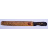 A RARE EDWARDIAN EMPLOYERS INSURANCE ADVERTISING PAPER KNIFE. 32 cm long.