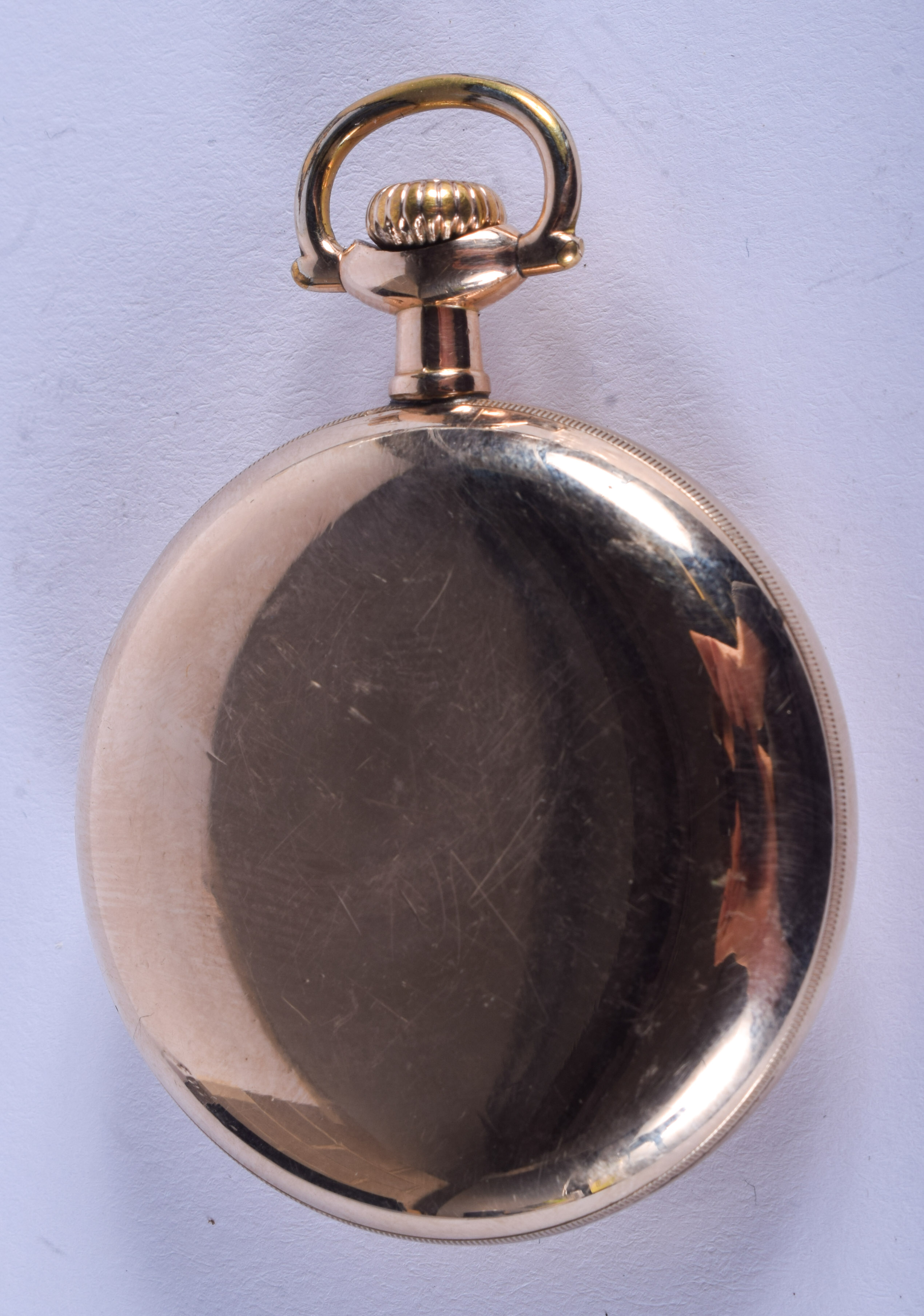 A GOLD PLATED WALTHAM POCKET WATCH. 4.25 cm wide. - Image 2 of 3