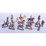 A COLLECTION OF VINTAGE PAINTED LEAD TOY SOLIDERS including Britains. (qty)