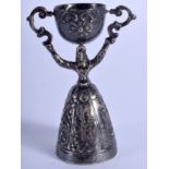 AN ANTIQUE SILVER WAGING CUP. 1.5 oz. 7 cm high.