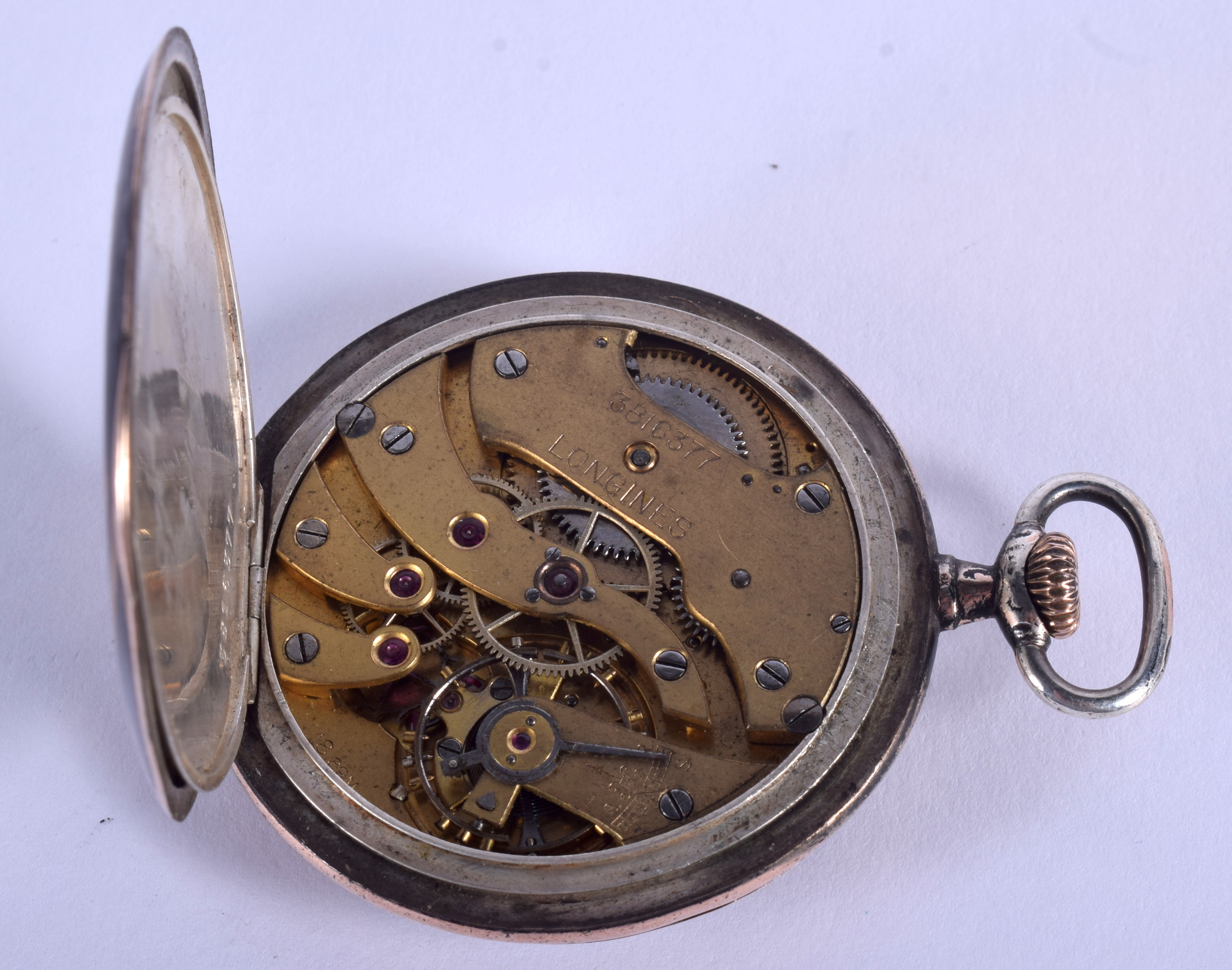 A SILVER NIELLO POCKET WATCH. 4.5 cm wide. - Image 4 of 4