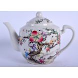 A CHINESE FAMILLE ROSE PORCELAIN TEA POT. 17 cm wide.