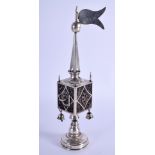 AN ANTIQUE SILVER JUDAIC SPICE TOWER. 5.8 oz. London 1904. 23 cm high.