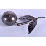 A VINTAGE SILVER CHERRY BROOCH. 6.5 cm wide.