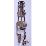 AN ANTIQUE THAI ASIAN SILVER CHATELAINE. 1.2 oz. 8 cm long.