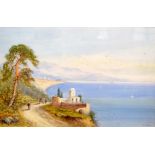 FRANK CATANO (19th century Italian) FRAMED WATERCOLOUR, signed, landscape scenery. 43 cm x 68 cm.