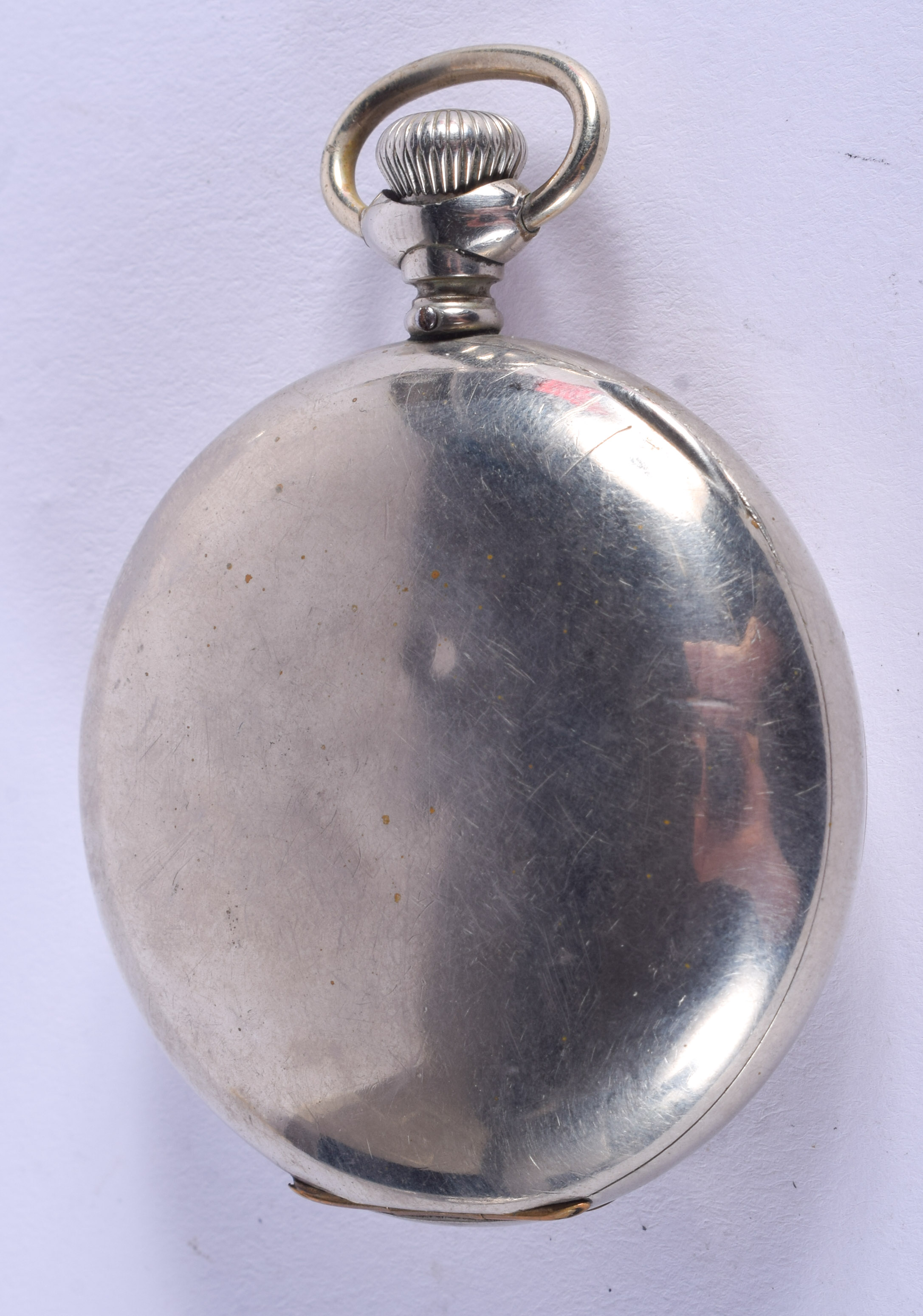 A VINTAGE NEW ERA USA FULL HUNTER POCKET WATCH. 5.25 cm wide. - Image 2 of 5