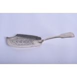 A VICTORIAN SILVER FISH SLICE. London 1854. 5.1 oz. 27 cm long.