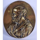 A EUROPEAN BRONZE PLAQUE, depicting a amle. 14.5 cm x 12.5 cm.