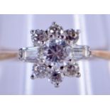 A VINTAGE 9CT GOLD AND DIAMOND CLUSTER RING. 2 grams. O/P.