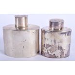 TWO ANTIQUE SILVER CADDIES. 4.9 oz. (2)