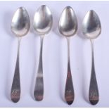 FOUR PROVINCIAL ANTIQUE SILVER SPOONS. 1.7 oz. (4)