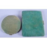 TWO ART DECO SHAGREEN BOXES. Largest 11 cm x 8.5 cm. (2)