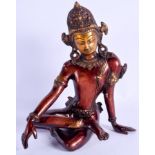 A CHINESE NEPALESE BRONZE BUDDHA. 25 cm x 15 cm.