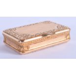 A FINE GEORGE III 18CT GOLD SNUFF BOX probably French. 64.8 grams. 7 cm x 4.5 cm.