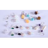 TEN PAIRS OF SILVER EARRINGS. (20)