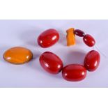 VINTAGE CHERRY AMBER BEADS etc. 42 grams.