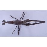 A JAPANESE BRONZE OKIMONO IN THE FORM OF A CRAYFISH. 14 cm long.