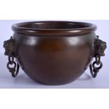 A CHINESE BRONZE CENSER, 20th century. 12.5 cm wide.