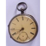 AN ANTIQUE SILVER POCKET WATCH. 5 cm wide.