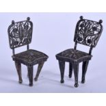 TWO SILVER CHAIRS. (2)